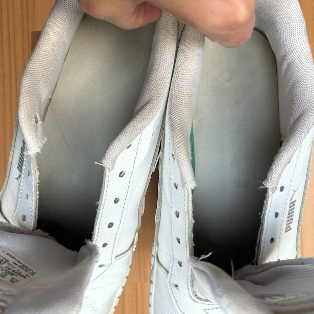 Women’s Puma Carina White Leather Sneakers Size 10 - Picture 8 of 11